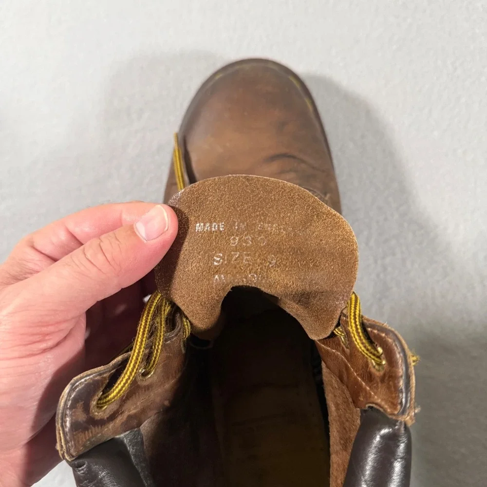 Dr. Martens 939 Made in England Vintage Brown Leather Boots Mens 9